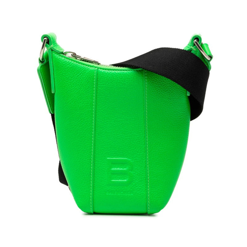 Balenciaga Hourglass Crossbody Bag Green Leather